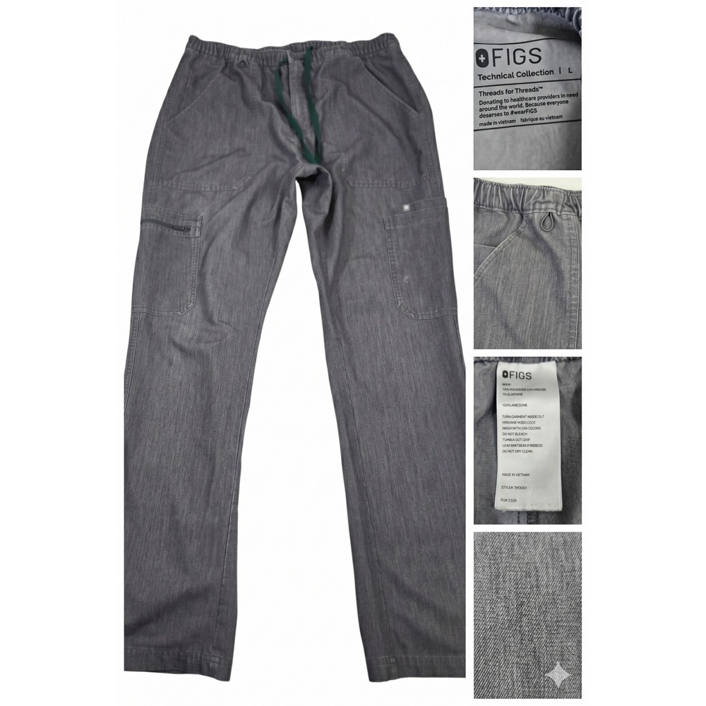 Figs Scrub Pants Mens LG Graphite Gray Technical Collection Style 32x32 Cargo